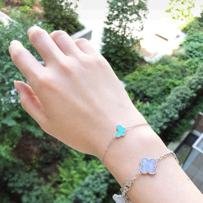 [Max Jewelry ]BUTTERFLY TURQUOISE BUTTERFLY BRACELET SILVER