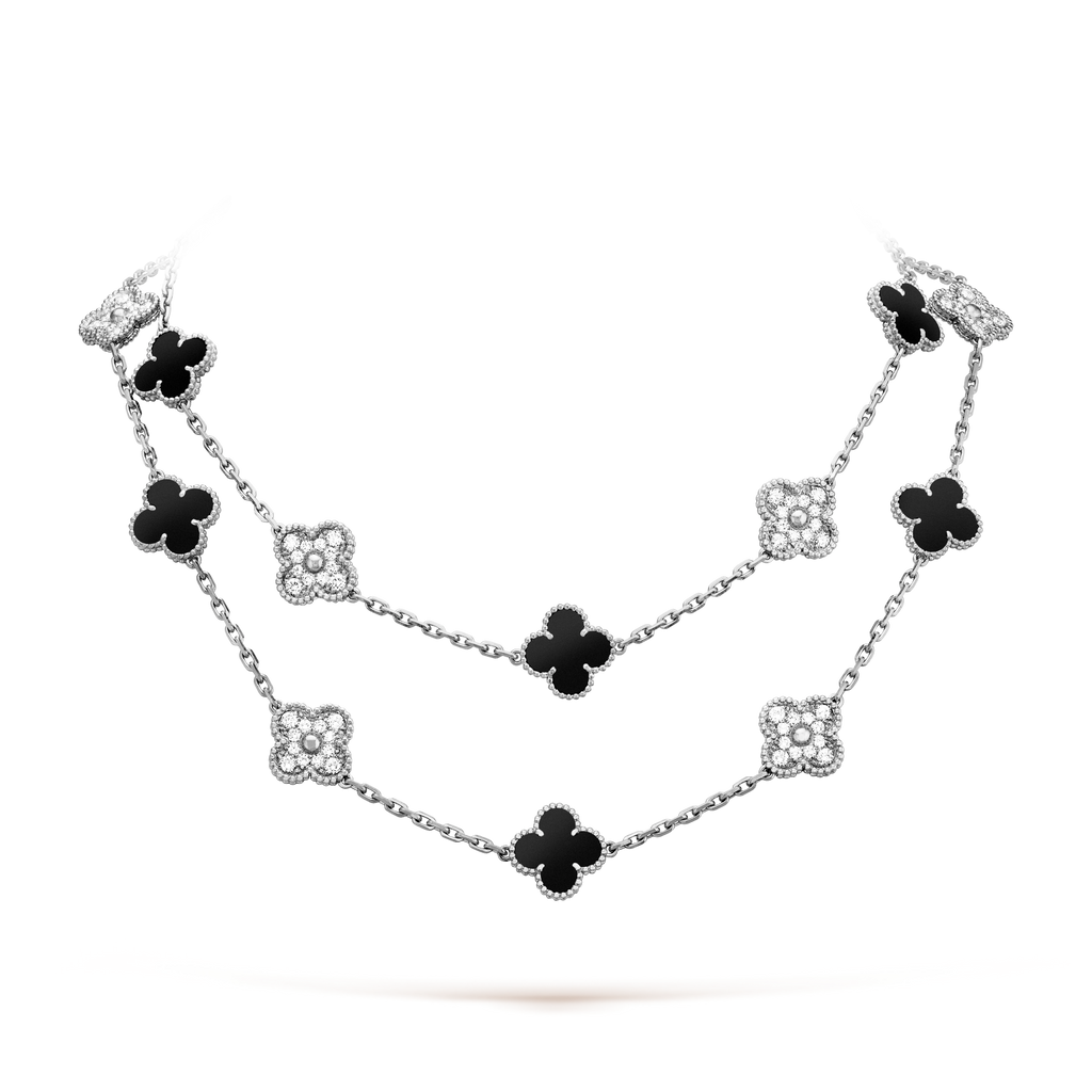 [Plus&Max]CLOVER 20 MOTIFS ONYX DIAMOND SILVER