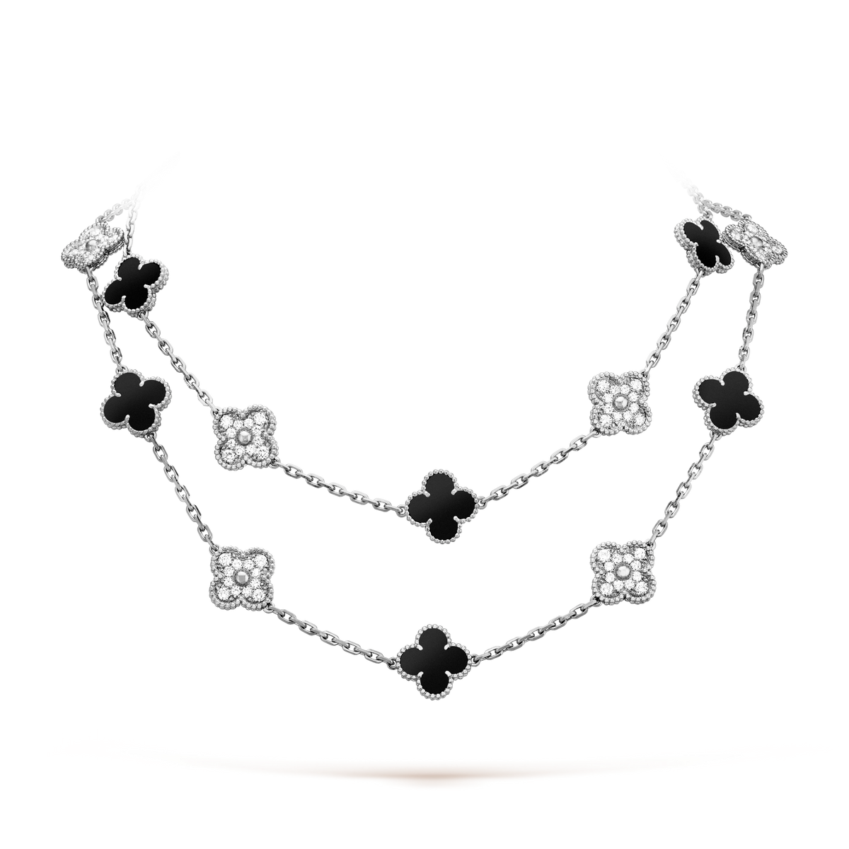 [Plus&Max]CLOVER 20 MOTIFS ONYX DIAMOND SILVER