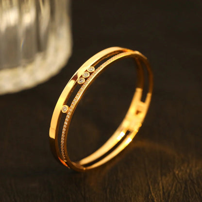 [Max Jewelry]Move Romane Diamond Bangle Bracelet