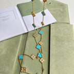 [Plus&Max]CLOVER 20 MOTIFS TURQUOISE DIAMOND NECKLACE