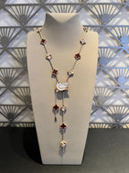 [Plus&Max]CLOVER 20 MOTIFS LASER CARNELIAN NECKLACE