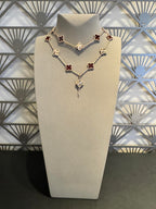 [Plus&Max]CLOVER 20 MOTIFS LASER CARNELIAN NECKLACE