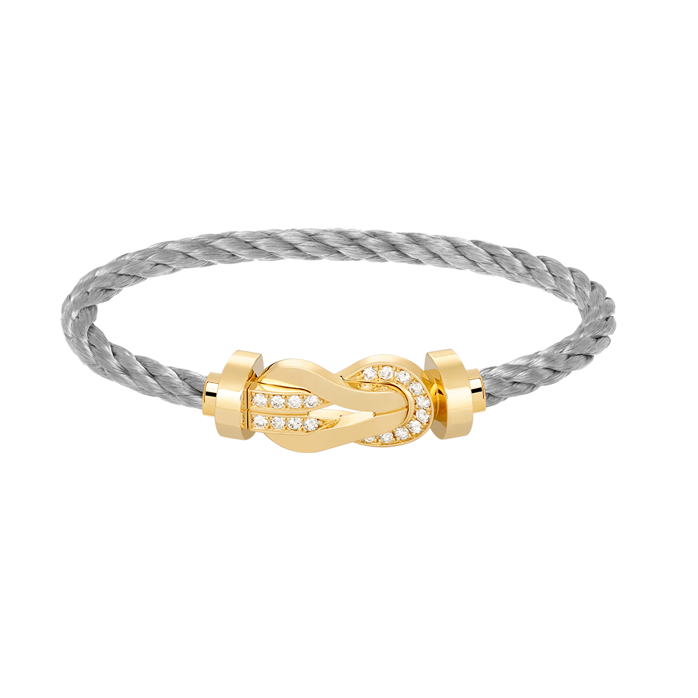 [Max Jewelry ]CHANCE LARGE 8 FIGURE BUCKLE HALF DIAMOND BRACELET GOLD