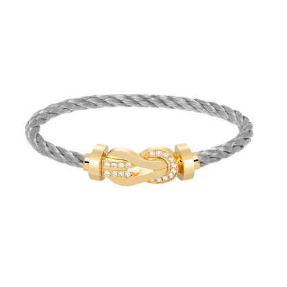 [Max Jewelry ]CHANCE LARGE 8 FIGURE BUCKLE HALF DIAMOND BRACELET GOLD