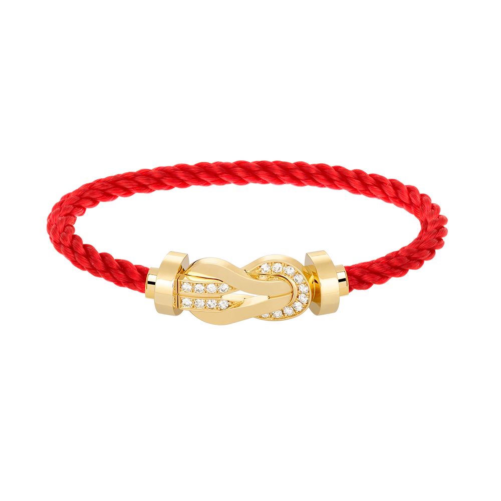 [Max Jewelry ]CHANCE LARGE 8 FIGURE BUCKLE HALF DIAMOND BRACELET GOLD