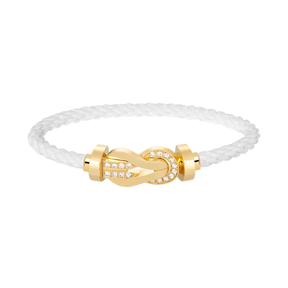 [Max Jewelry ]CHANCE LARGE 8 FIGURE BUCKLE HALF DIAMOND BRACELET GOLD