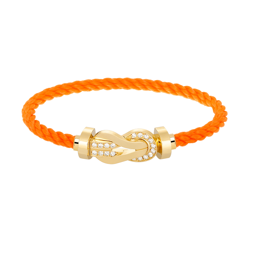 [Max Jewelry ]CHANCE LARGE 8 FIGURE BUCKLE HALF DIAMOND BRACELET GOLD