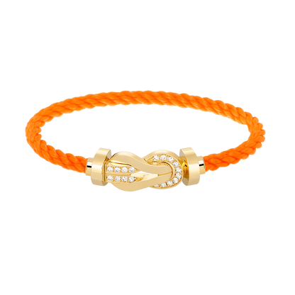 [Max Jewelry ]CHANCE LARGE 8 FIGURE BUCKLE HALF DIAMOND BRACELET GOLD