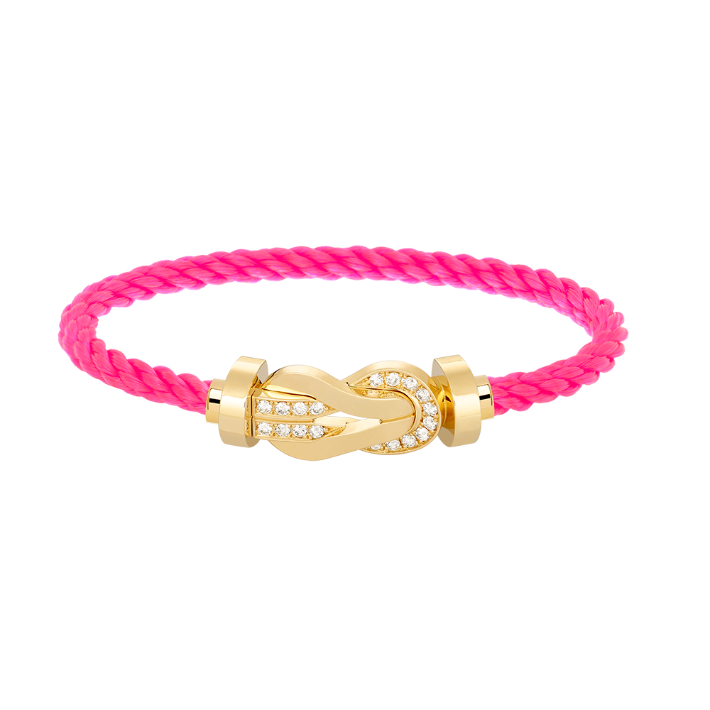 [Max Jewelry ]CHANCE LARGE 8 FIGURE BUCKLE HALF DIAMOND BRACELET GOLD