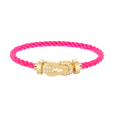 [Max Jewelry ]CHANCE LARGE 8 FIGURE BUCKLE HALF DIAMOND BRACELET GOLD