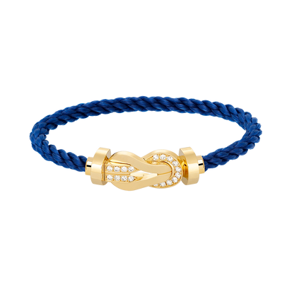 [Max Jewelry ]CHANCE LARGE 8 FIGURE BUCKLE HALF DIAMOND BRACELET GOLD