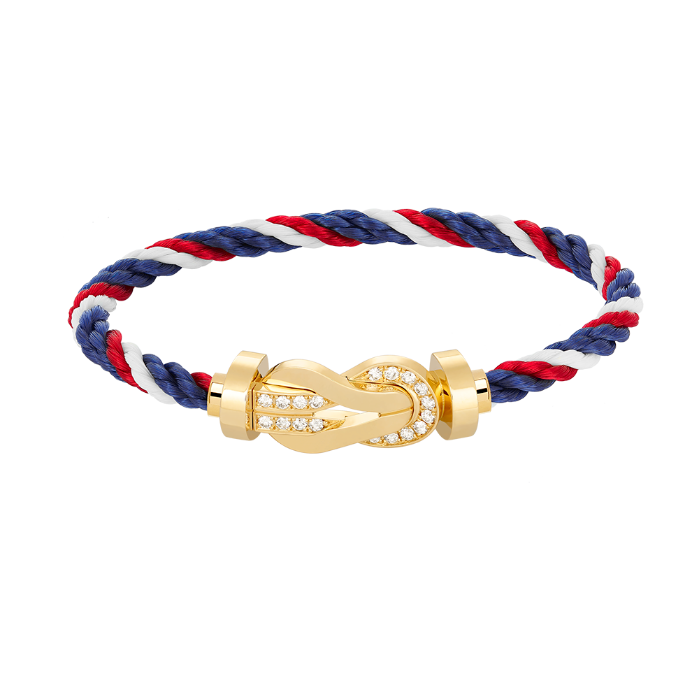 [Max Jewelry ]CHANCE LARGE 8 FIGURE BUCKLE HALF DIAMOND BRACELET GOLD