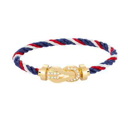 [Max Jewelry ]CHANCE LARGE 8 FIGURE BUCKLE HALF DIAMOND BRACELET GOLD