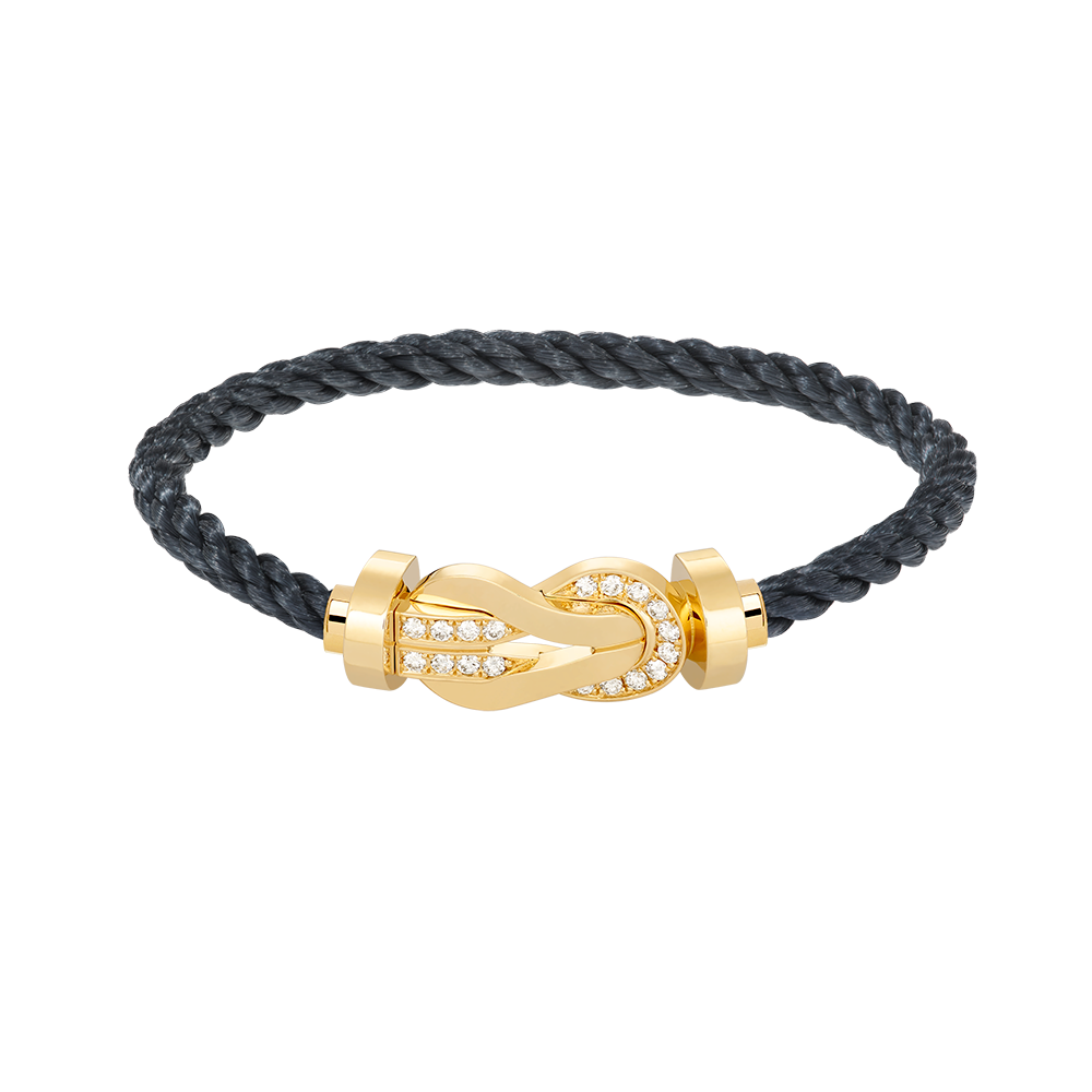 [Max Jewelry ]CHANCE LARGE 8 FIGURE BUCKLE HALF DIAMOND BRACELET GOLD