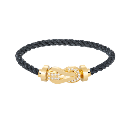[Max Jewelry ]CHANCE LARGE 8 FIGURE BUCKLE HALF DIAMOND BRACELET GOLD