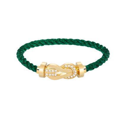 [Max Jewelry ]CHANCE LARGE 8 FIGURE BUCKLE HALF DIAMOND BRACELET GOLD