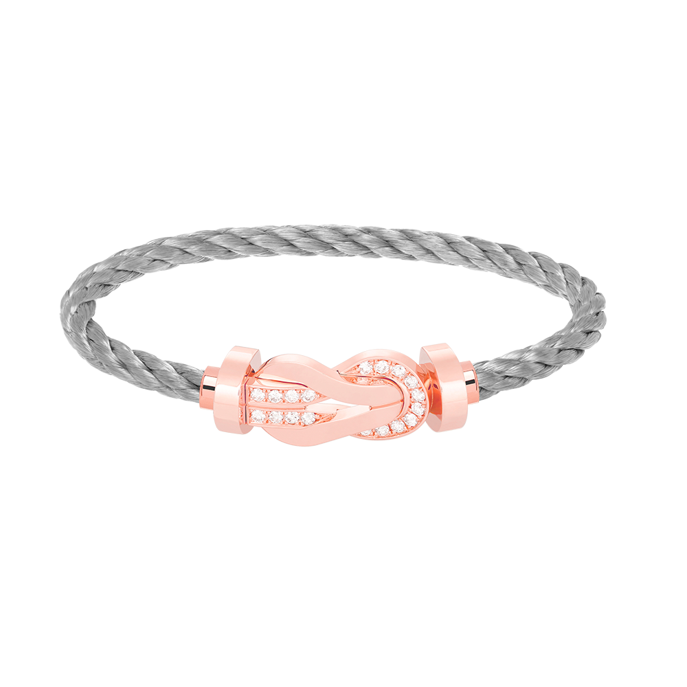 [Max Jewelry ]CHANCE LARGE 8 FIGURE BUCKLE HALF DIAMOND BRACELET ROSE GOLD