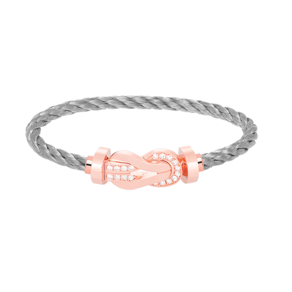 [Max Jewelry ]CHANCE LARGE 8 FIGURE BUCKLE HALF DIAMOND BRACELET ROSE GOLD
