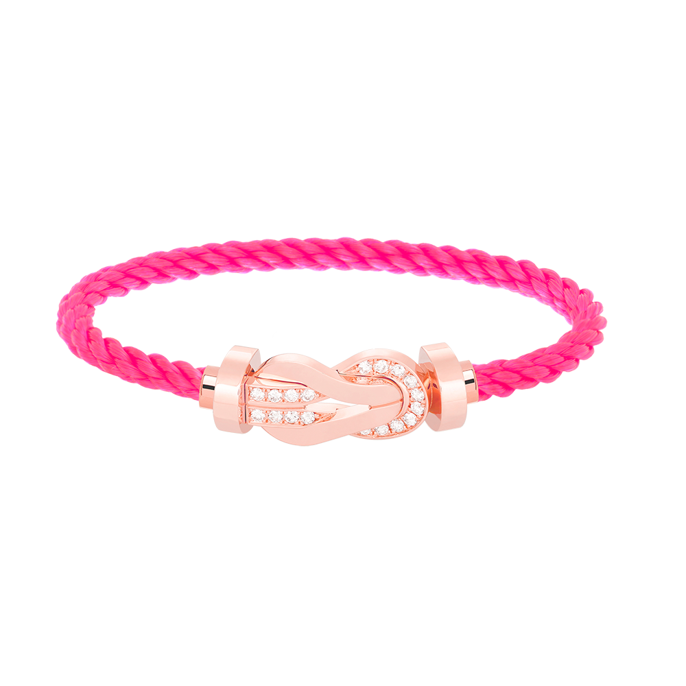 [Max Jewelry ]CHANCE LARGE 8 FIGURE BUCKLE HALF DIAMOND BRACELET ROSE GOLD