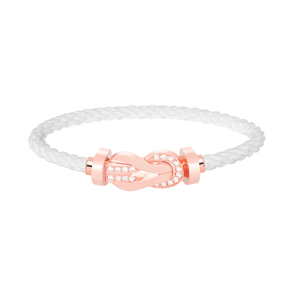 [Max Jewelry ]CHANCE LARGE 8 FIGURE BUCKLE HALF DIAMOND BRACELET ROSE GOLD