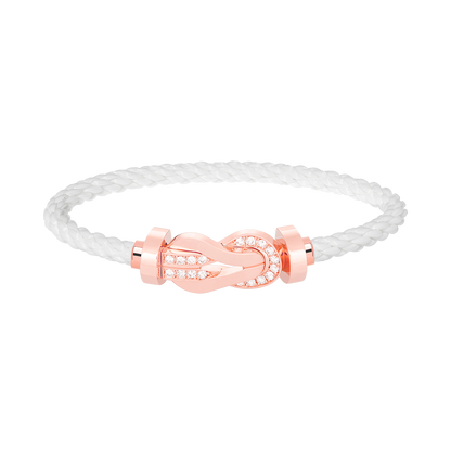 [Max Jewelry ]CHANCE LARGE 8 FIGURE BUCKLE HALF DIAMOND BRACELET ROSE GOLD