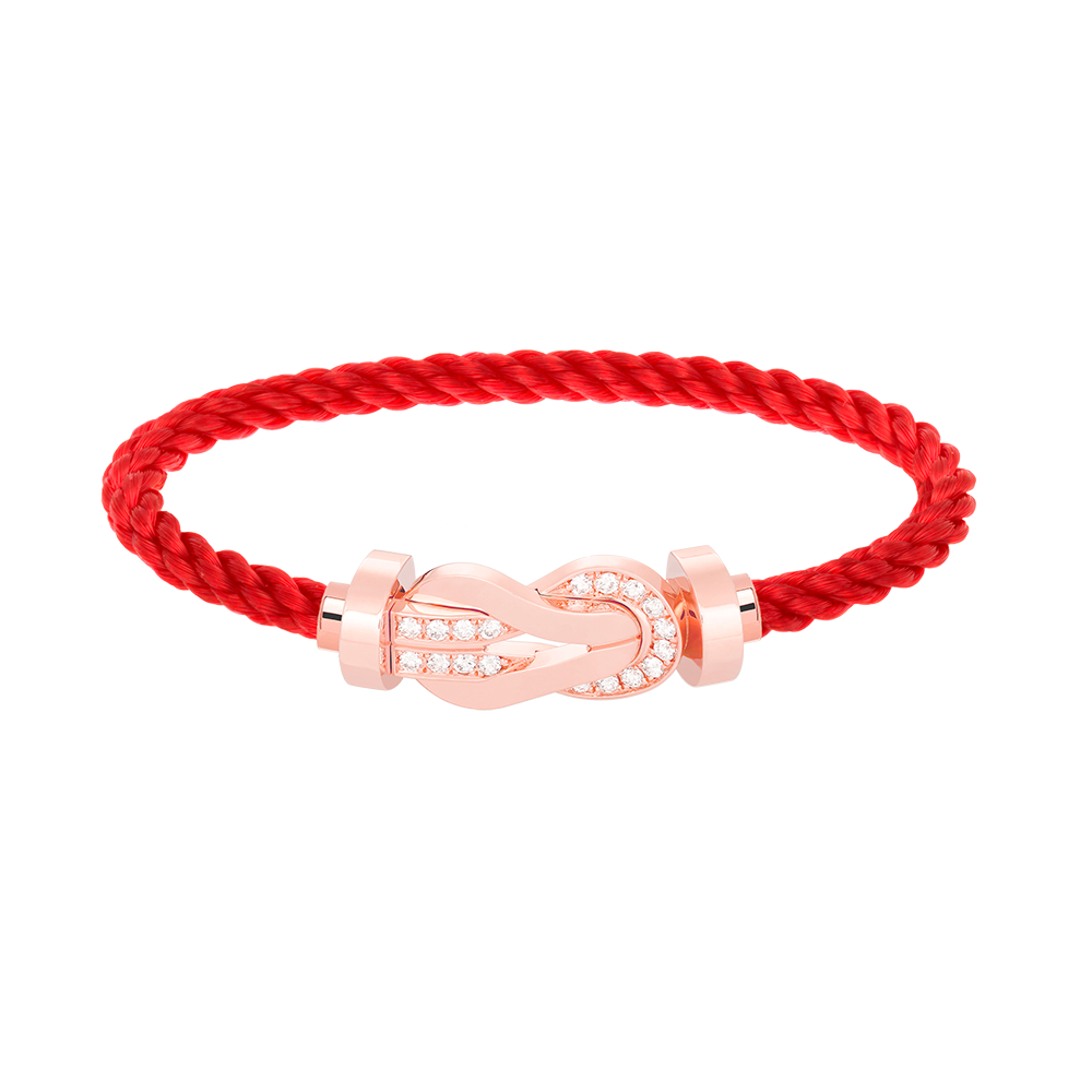 [Max Jewelry ]CHANCE LARGE 8 FIGURE BUCKLE HALF DIAMOND BRACELET ROSE GOLD