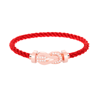 [Max Jewelry ]CHANCE LARGE 8 FIGURE BUCKLE HALF DIAMOND BRACELET ROSE GOLD