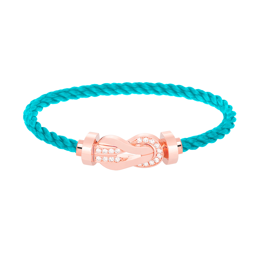 [Max Jewelry ]CHANCE LARGE 8 FIGURE BUCKLE HALF DIAMOND BRACELET ROSE GOLD