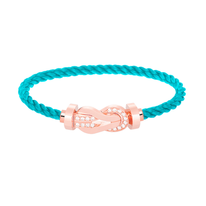 [Max Jewelry ]CHANCE LARGE 8 FIGURE BUCKLE HALF DIAMOND BRACELET ROSE GOLD
