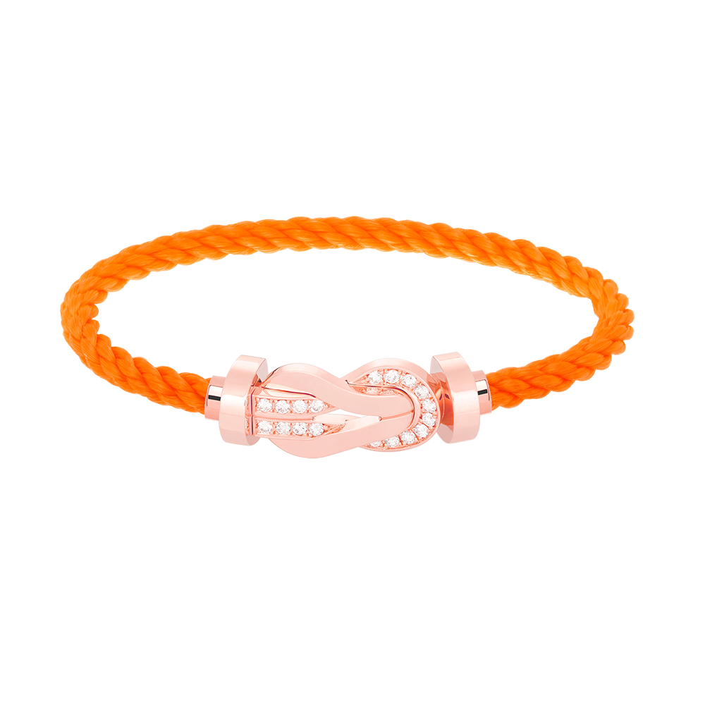 [Max Jewelry ]CHANCE LARGE 8 FIGURE BUCKLE HALF DIAMOND BRACELET ROSE GOLD