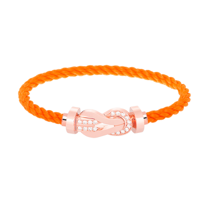 [Max Jewelry ]CHANCE LARGE 8 FIGURE BUCKLE HALF DIAMOND BRACELET ROSE GOLD