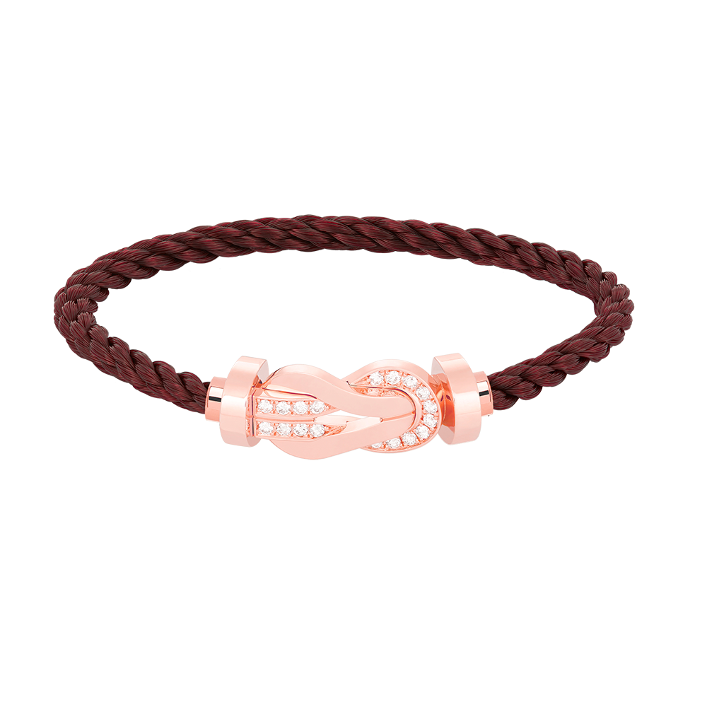 [Max Jewelry ]CHANCE LARGE 8 FIGURE BUCKLE HALF DIAMOND BRACELET ROSE GOLD