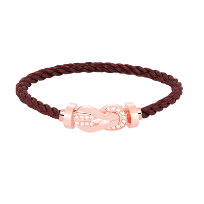 [Max Jewelry ]CHANCE LARGE 8 FIGURE BUCKLE HALF DIAMOND BRACELET ROSE GOLD