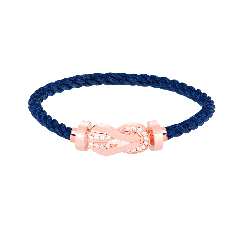 [Max Jewelry ]CHANCE LARGE 8 FIGURE BUCKLE HALF DIAMOND BRACELET ROSE GOLD