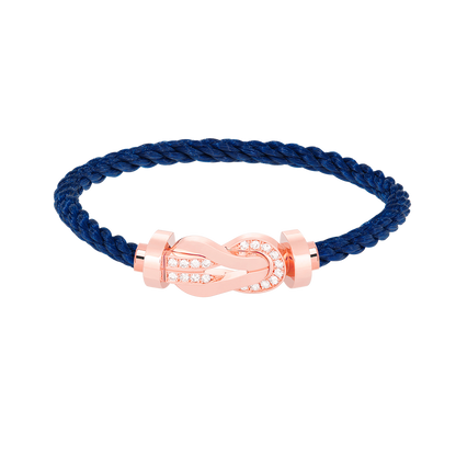 [Max Jewelry ]CHANCE LARGE 8 FIGURE BUCKLE HALF DIAMOND BRACELET ROSE GOLD