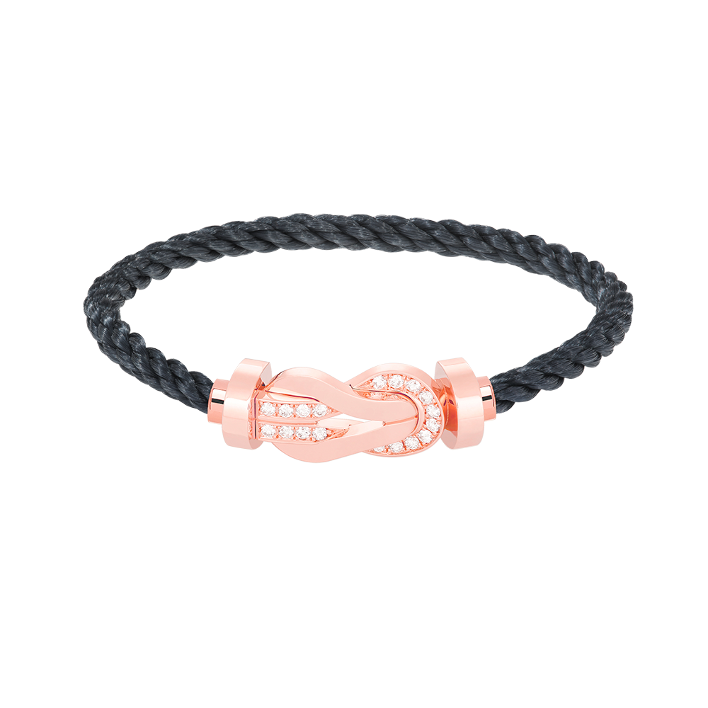 [Max Jewelry ]CHANCE LARGE 8 FIGURE BUCKLE HALF DIAMOND BRACELET ROSE GOLD