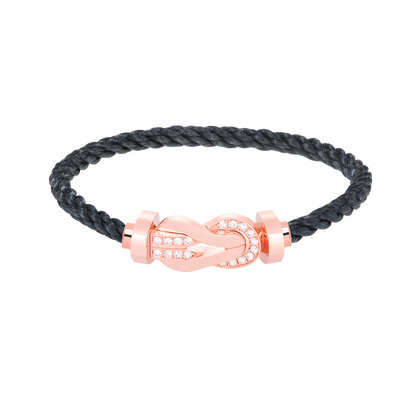[Max Jewelry ]CHANCE LARGE 8 FIGURE BUCKLE HALF DIAMOND BRACELET ROSE GOLD