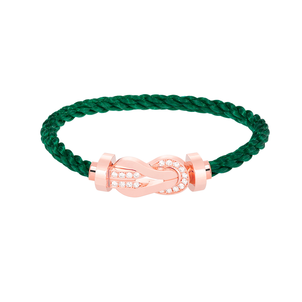 [Max Jewelry ]CHANCE LARGE 8 FIGURE BUCKLE HALF DIAMOND BRACELET ROSE GOLD