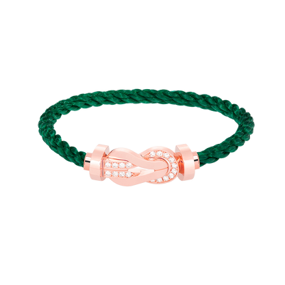 [Max Jewelry ]CHANCE LARGE 8 FIGURE BUCKLE HALF DIAMOND BRACELET ROSE GOLD