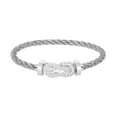 [Plus&Max]CHANCE LARGE 8 FIGURE BUCKLE HALF DIAMOND BRACELET SILVER