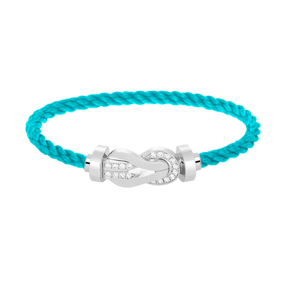 [Max Jewelry ]CHANCE LARGE 8 FIGURE BUCKLE HALF DIAMOND BRACELET SILVER