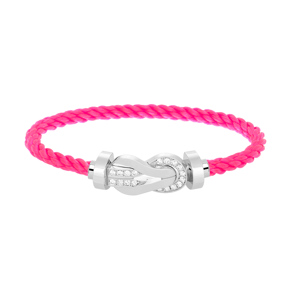 [Max Jewelry ]CHANCE LARGE 8 FIGURE BUCKLE HALF DIAMOND BRACELET SILVER
