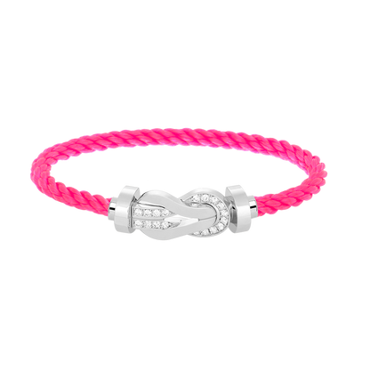[Max Jewelry ]CHANCE LARGE 8 FIGURE BUCKLE HALF DIAMOND BRACELET SILVER