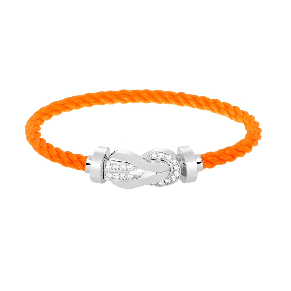 [Max Jewelry ]CHANCE LARGE 8 FIGURE BUCKLE HALF DIAMOND BRACELET SILVER