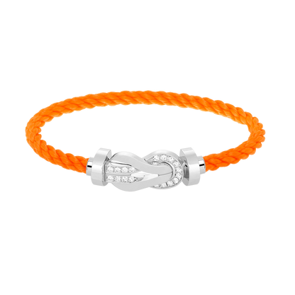[Max Jewelry ]CHANCE LARGE 8 FIGURE BUCKLE HALF DIAMOND BRACELET SILVER