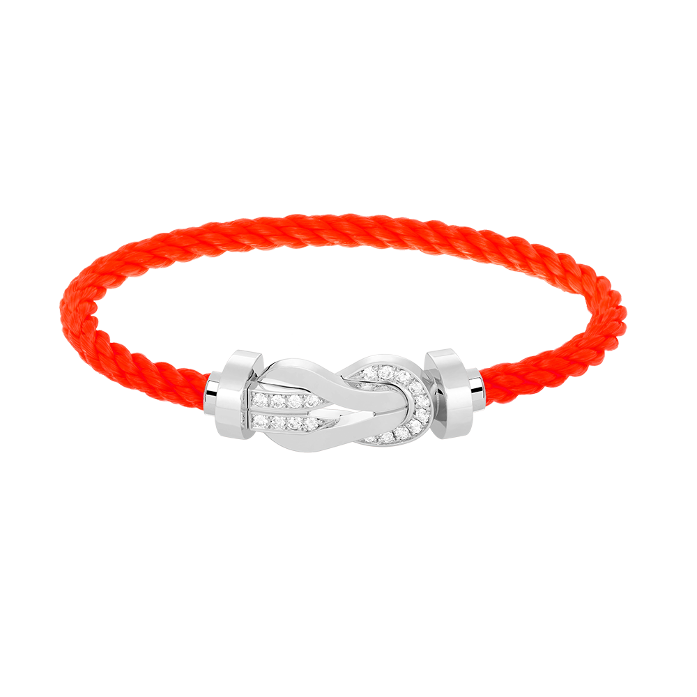 [Max Jewelry ]CHANCE LARGE 8 FIGURE BUCKLE HALF DIAMOND BRACELET SILVER