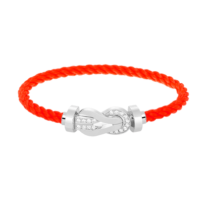 [Max Jewelry ]CHANCE LARGE 8 FIGURE BUCKLE HALF DIAMOND BRACELET SILVER