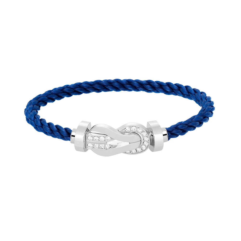 [Max Jewelry ]CHANCE LARGE 8 FIGURE BUCKLE HALF DIAMOND BRACELET SILVER