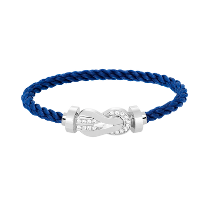 [Max Jewelry ]CHANCE LARGE 8 FIGURE BUCKLE HALF DIAMOND BRACELET SILVER